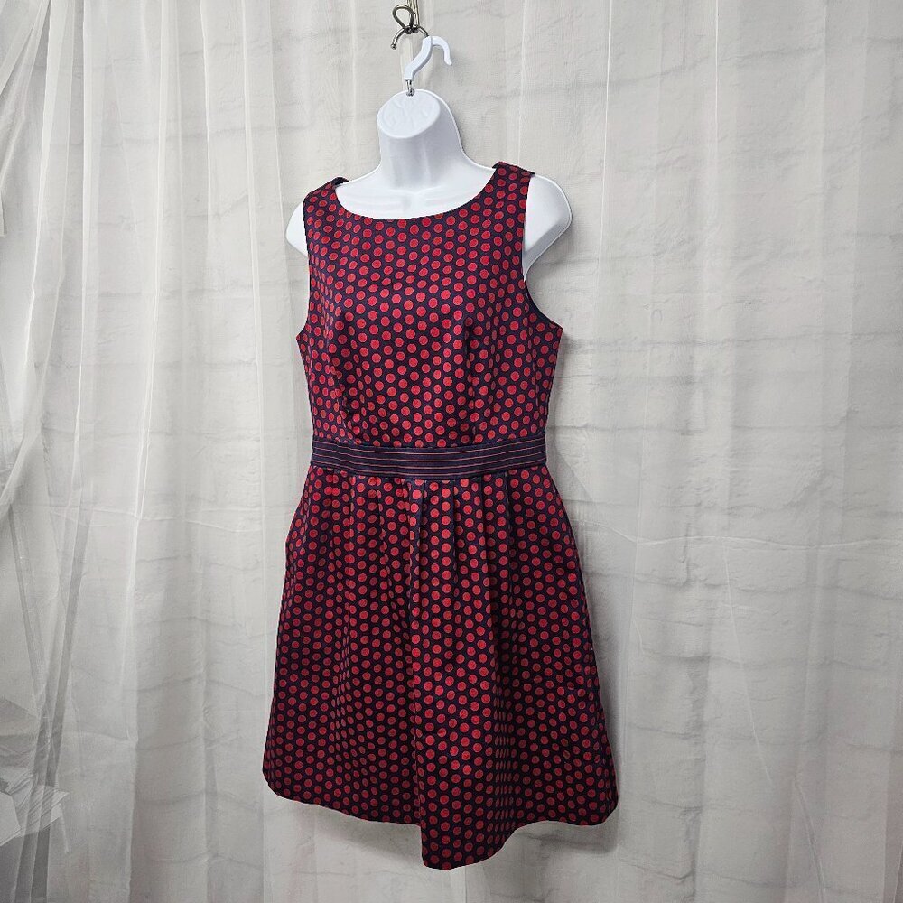 The Limited Dress Polka Dot Red Blue Sleeveless Retro 10 - Picture 6 of 14